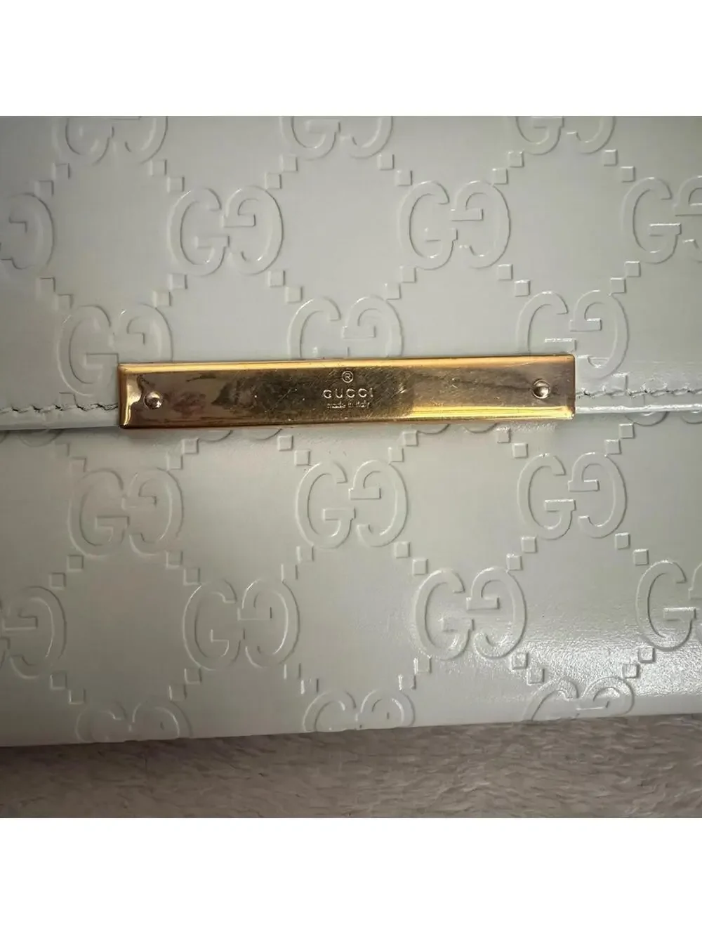 Gucci Cream Guccissima Leather Wallet Women’s Designer EUC